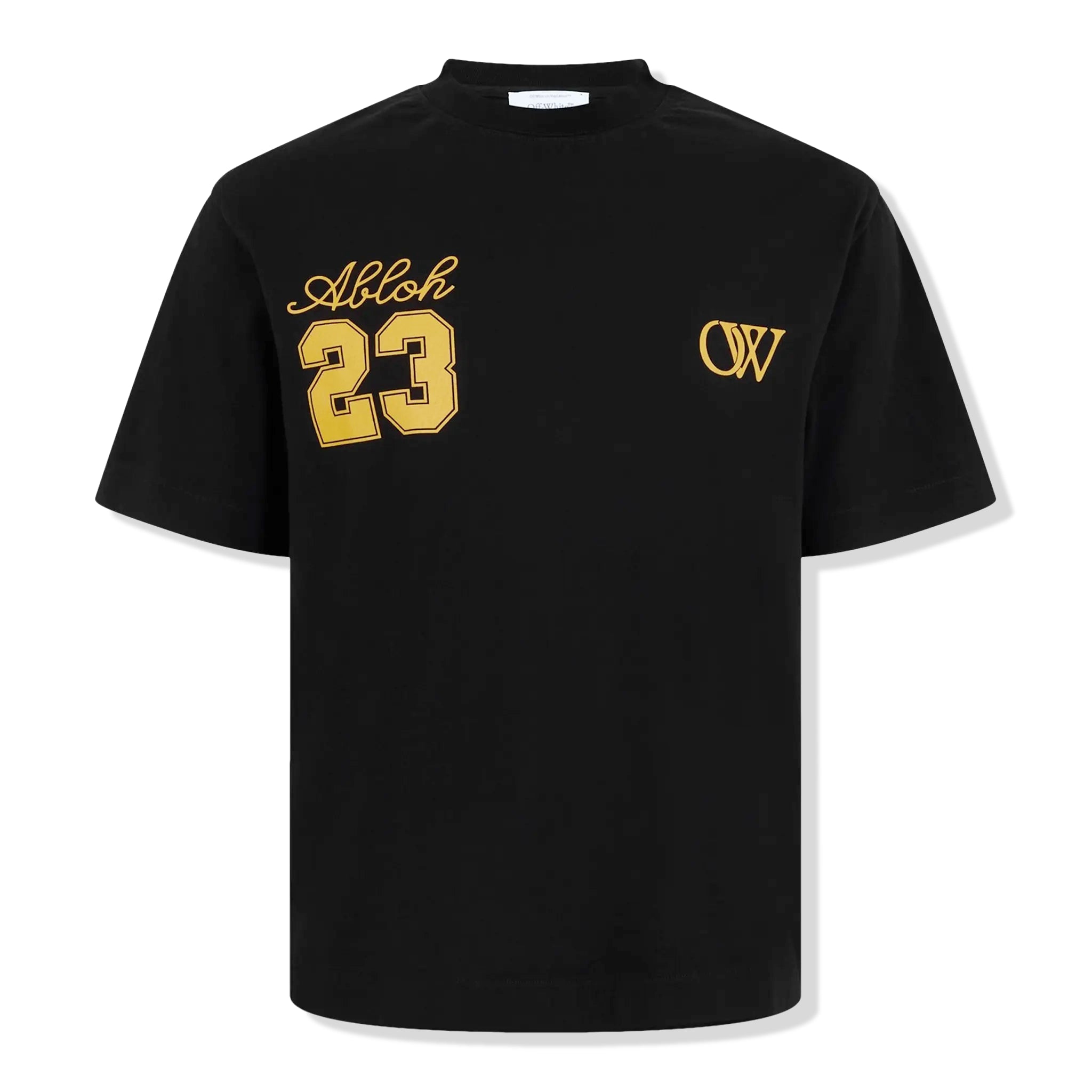 Front view of Off-White OW 23 Skate Black T Shirt OMAA120S24JER008